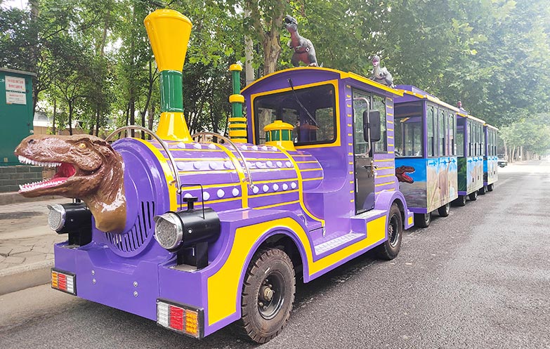 Purple Dinosaur Trackless Train Ride