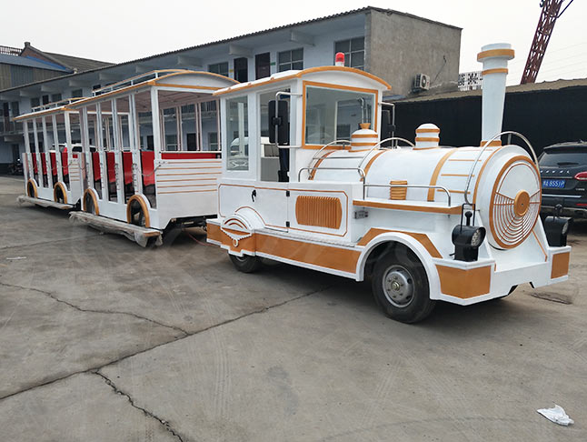 White-Gold Trackless Train for Sale