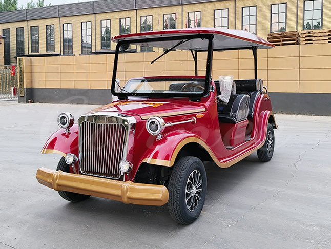 8 seater vintage golf cart red