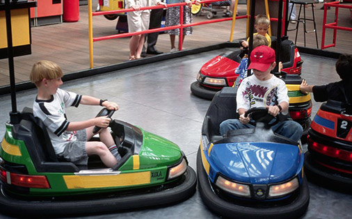 Indoor bumper cars for kids with clear safety rules