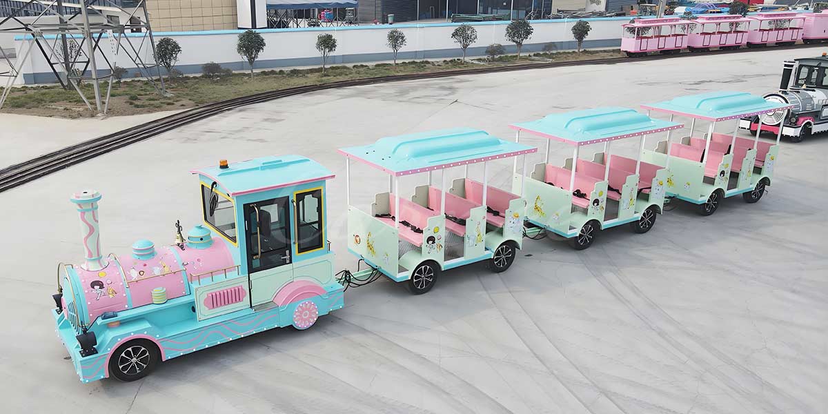 theme park trackless train rides factory china